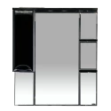Зеркальный шкаф Misty Жасмин - 85 Зеркало - шкаф лев. (свет) черная ПЛЕНКА П-Жас02085-022СвЛ