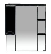 Зеркальный шкаф Misty Жасмин - 85 Зеркало - шкаф лев. (свет) черная ПЛЕНКА П-Жас02085-022СвЛ