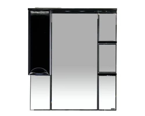 Зеркальный шкаф Misty Жасмин - 85 Зеркало - шкаф лев. (свет) черная ПЛЕНКА П-Жас02085-022СвЛ