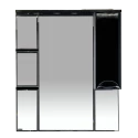 Зеркальный шкаф Misty Жасмин - 85 Зеркало - шкаф прав. (свет) чёрная плёнка П-Жас02085-022СвП
