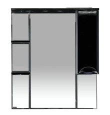 Зеркальный шкаф Misty Жасмин - 85 Зеркало - шкаф прав. (свет) чёрная плёнка П-Жас02085-022СвП