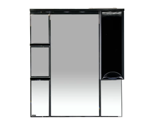 Зеркальный шкаф Misty Жасмин - 85 Зеркало - шкаф прав. (свет) чёрная плёнка П-Жас02085-022СвП