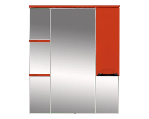 Зеркальный шкаф Misty Жасмин - 85 Зеркало - шкаф прав. (свет) красная эмаль П-Жас02085-041СвП