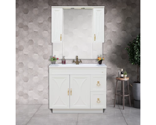 Зеркальный шкаф Misty Амбра - 100 белый П-Амб02100-0122Я