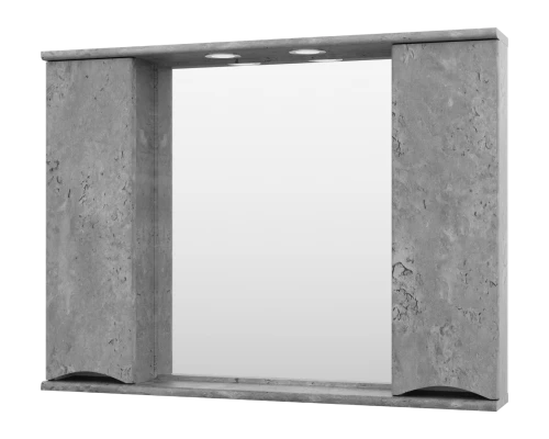 Зеркальный шкаф Misty Атлантик - 100 (серый камень) П-Атл-4100-050
