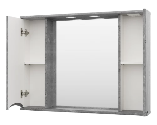 Зеркальный шкаф Misty Атлантик - 100 (серый камень) П-Атл-4100-050
