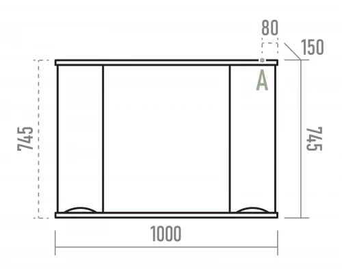 Зеркальный шкаф Misty Атлантик - 100 (белый) П-Атл-4100-010