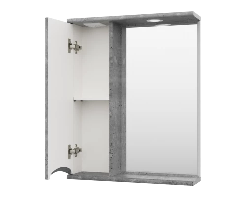 Зеркальный шкаф Misty Атлантик - 60 левый (серый камень) П-Атл-4060-050Л