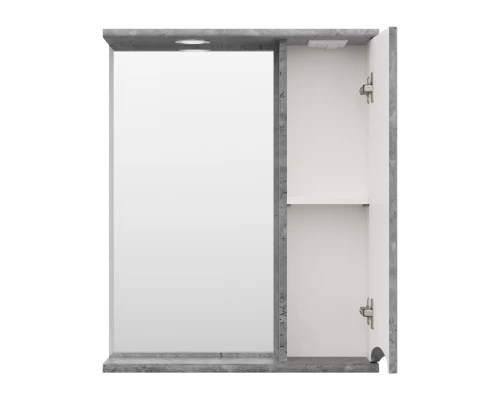 Зеркальный шкаф Misty Атлантик - 60 правый (серый камень) П-Атл-4060-050П