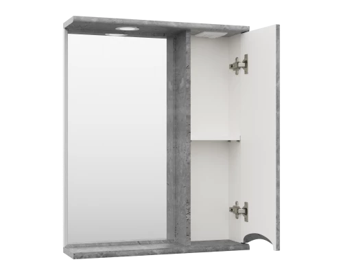 Зеркальный шкаф Misty Атлантик - 60 правый (серый камень) П-Атл-4060-050П