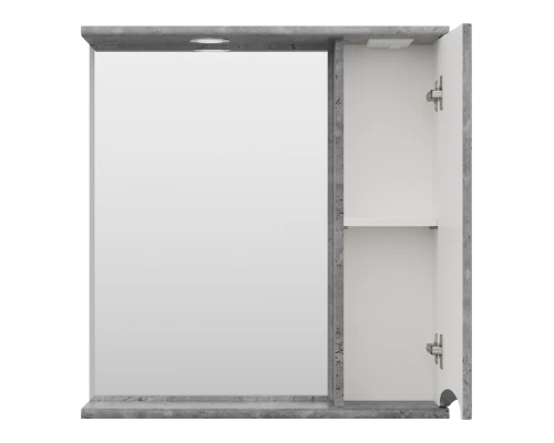 Зеркальный шкаф Misty Атлантик - 70 правый (серый камень) П-Атл-4070-050П