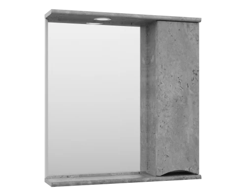 Зеркальный шкаф Misty Атлантик - 70 правый (серый камень) П-Атл-4070-050П