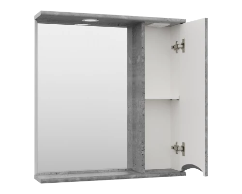 Зеркальный шкаф Misty Атлантик - 70 правый (серый камень) П-Атл-4070-050П