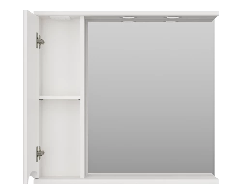 Зеркальный шкаф Misty Атлантик - 80 левый (белый) П-Атл-4080-010Л