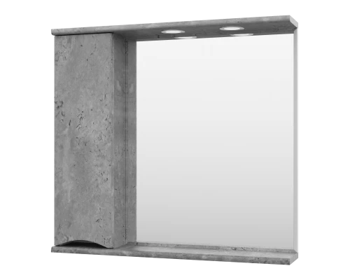 Зеркальный шкаф Misty Атлантик - 80 левый (серый камень) П-Атл-4080-050Л