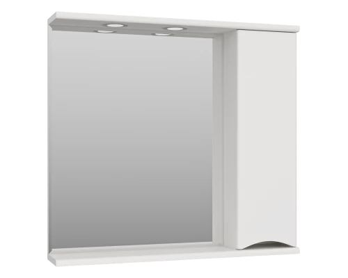 Зеркальный шкаф Misty Атлантик - 80 правый (белый) П-Атл-4080-010П