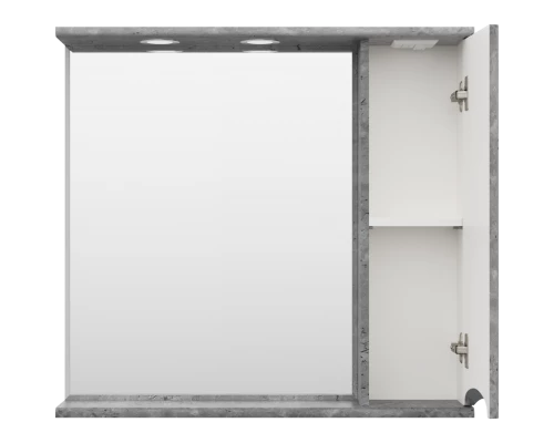 Зеркальный шкаф Misty Атлантик - 80 правый (серый камень) П-Атл-4080-050П