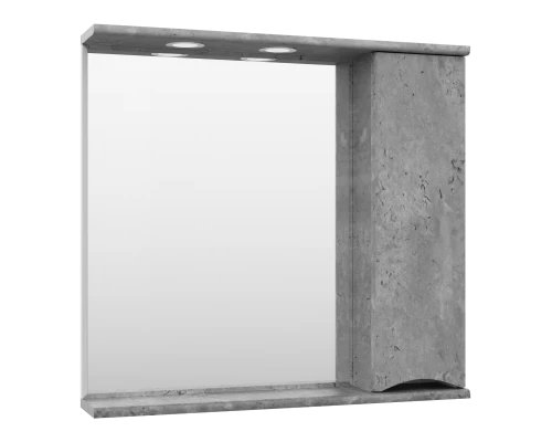 Зеркальный шкаф Misty Атлантик - 80 правый (серый камень) П-Атл-4080-050П