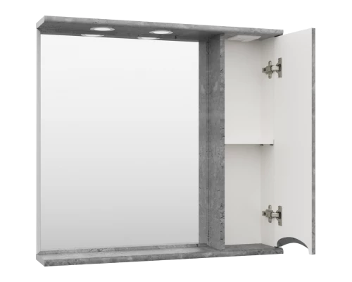 Зеркальный шкаф Misty Атлантик - 80 правый (серый камень) П-Атл-4080-050П