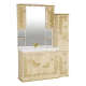 Зеркальный шкаф Misty Бабочка -120 Зеркало-шкаф (свет) бежевое патина Л-Баб04120-033Св