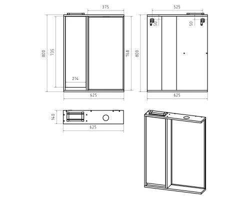 Зеркальный шкаф Brevita Balaton - 65 левый (белый)