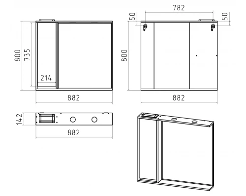 Зеркальный шкаф Brevita Balaton - 90 левый (белый)