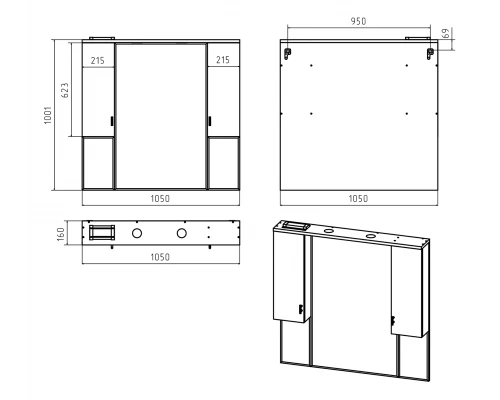 Зеркальный шкаф Misty Дива - 105 со светом П-Див04105-013
