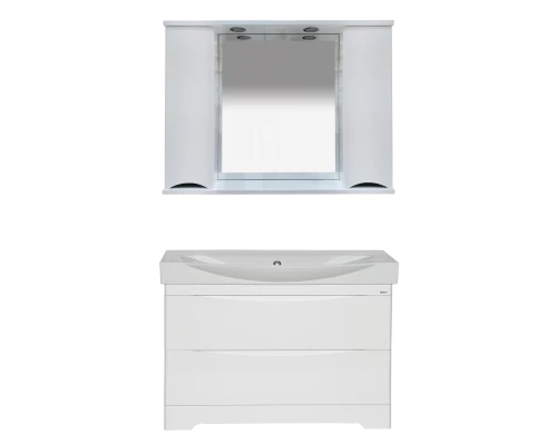 Зеркальный шкаф Misty Элвис -105 Зеркало-шкаф (свет) белая эмаль П-Элв-01105-011