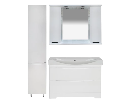 Зеркальный шкаф Misty Элвис -105 Зеркало-шкаф (свет) белая эмаль П-Элв-01105-011