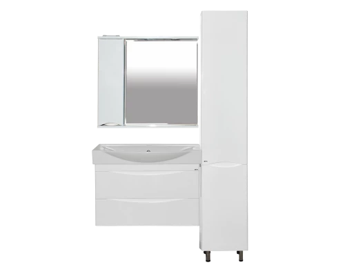 Зеркальный шкаф Misty Элвис - 85 Зеркало-шкаф лев. (свет)белая эмаль П-Элв-01085-011Л