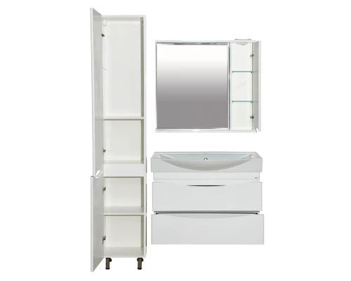 Зеркальный шкаф Misty Элвис - 85 Зеркало-шкаф прав. (свет) белая эмаль П-Элв-01085-011П