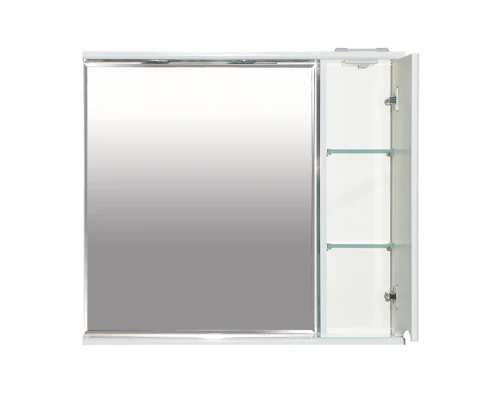 Зеркальный шкаф Misty Элвис - 85 Зеркало-шкаф прав. (свет) белая эмаль П-Элв-01085-011П