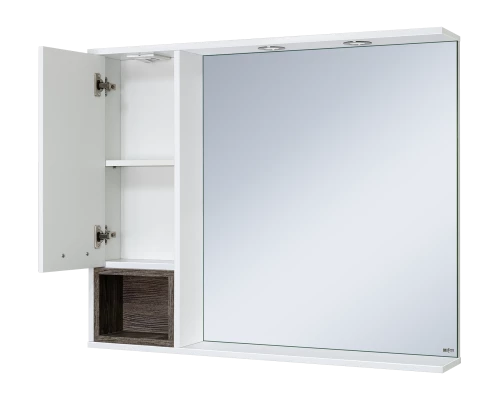 Зеркальный шкаф Misty Фетта - 100 с нишей белый левый П-Фет04100-011Л