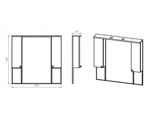 Зеркальный шкаф Misty Латте - 105 белый П-Лат02105-011