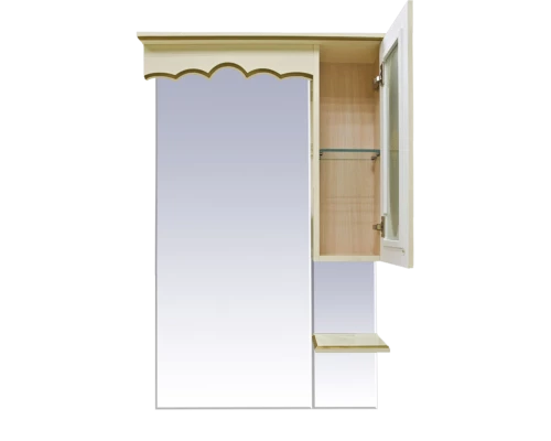 Зеркальный шкаф Misty Монако - 70 Зеркало - шкаф прав. беж. патина/стекло Л-Мнк02070-033П