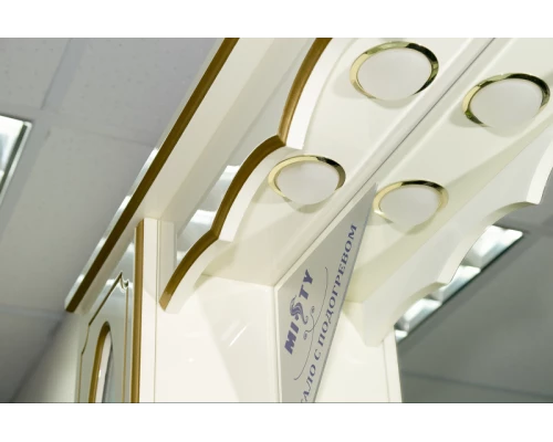 Зеркальный шкаф Misty Монако - 90 Зеркало - шкаф прав. бежевая патина/стекло Л-Мнк02090-033П