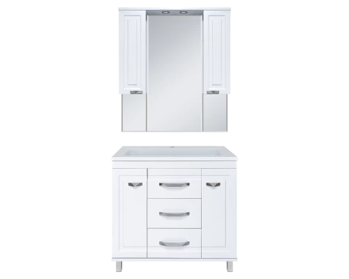 Зеркальный шкаф Misty Терра - 90 белый П-Тер02090-011