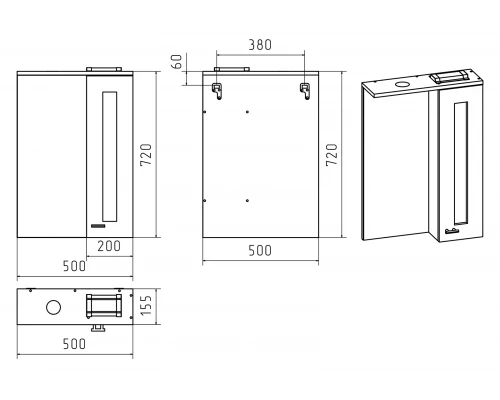 Зеркальный шкаф Misty Урал - 50 со светом правый Э-Ура-04050-021П