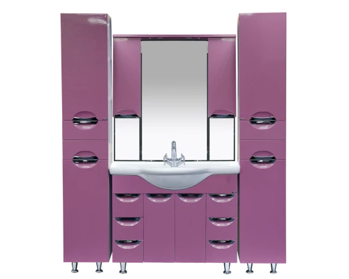 Зеркальный шкаф Misty Жасмин -105 Зеркало - шкаф(свет) розовая плёнка П-Жас02105-122Св