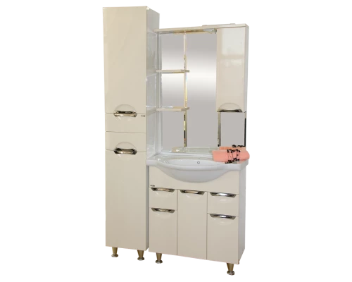 Зеркальный шкаф Misty Орхидея - 75 со светом бежевый правый П-Жас02075-031СвП