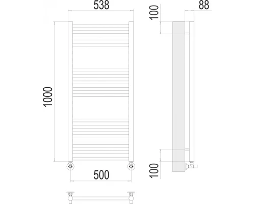 Полотенцесушитель Terminus Альба П16 500х1000