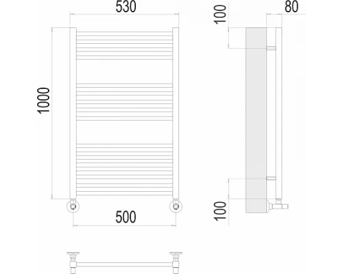 Полотенцесушитель Terminus Арт П16 500х1000