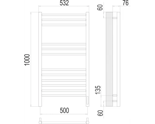 Полотенцесушитель Terminus Аврора П12 500х1000 электро