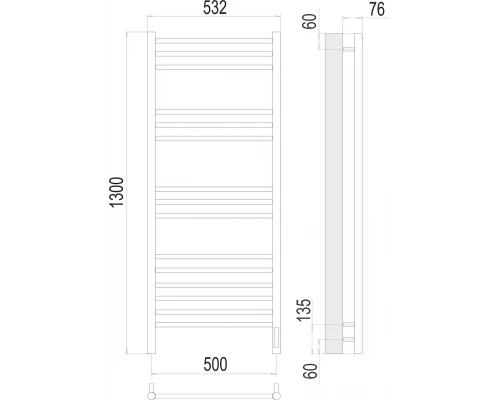Полотенцесушитель Terminus Аврора П15 500х1300 электро