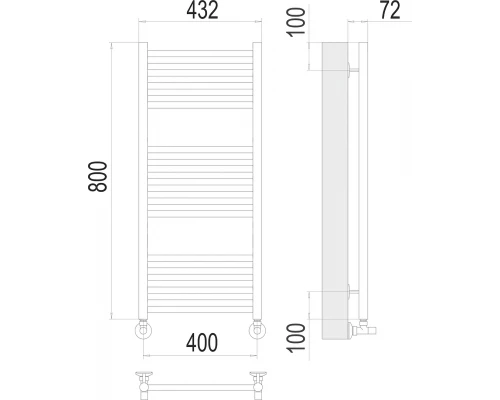 Полотенцесушитель Terminus Аврора П16 400х800