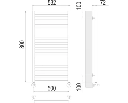 Полотенцесушитель Terminus Аврора П16 500х800