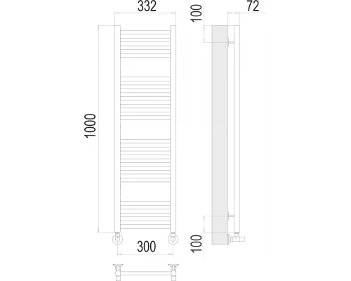 Полотенцесушитель Terminus Аврора П20 300х1000