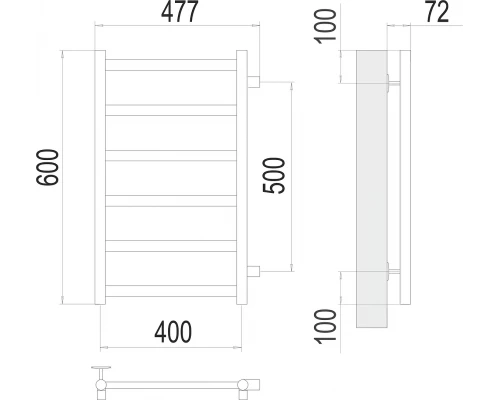 Полотенцесушитель Terminus Аврора П6 400х600 бп500