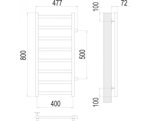 Полотенцесушитель Terminus Аврора П8 400х800 бп500