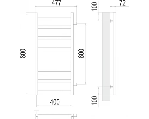 Полотенцесушитель Terminus Аврора П8 400х800 бп600